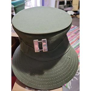 Louisville Spring Up US Army Korean War Service Cap 6 7/8  Green Captain Bars